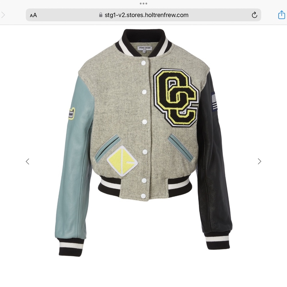 🌟❤️BNNT “OPENING CEREMONY” Varsity Jacket. L. Real Leather and Wool.